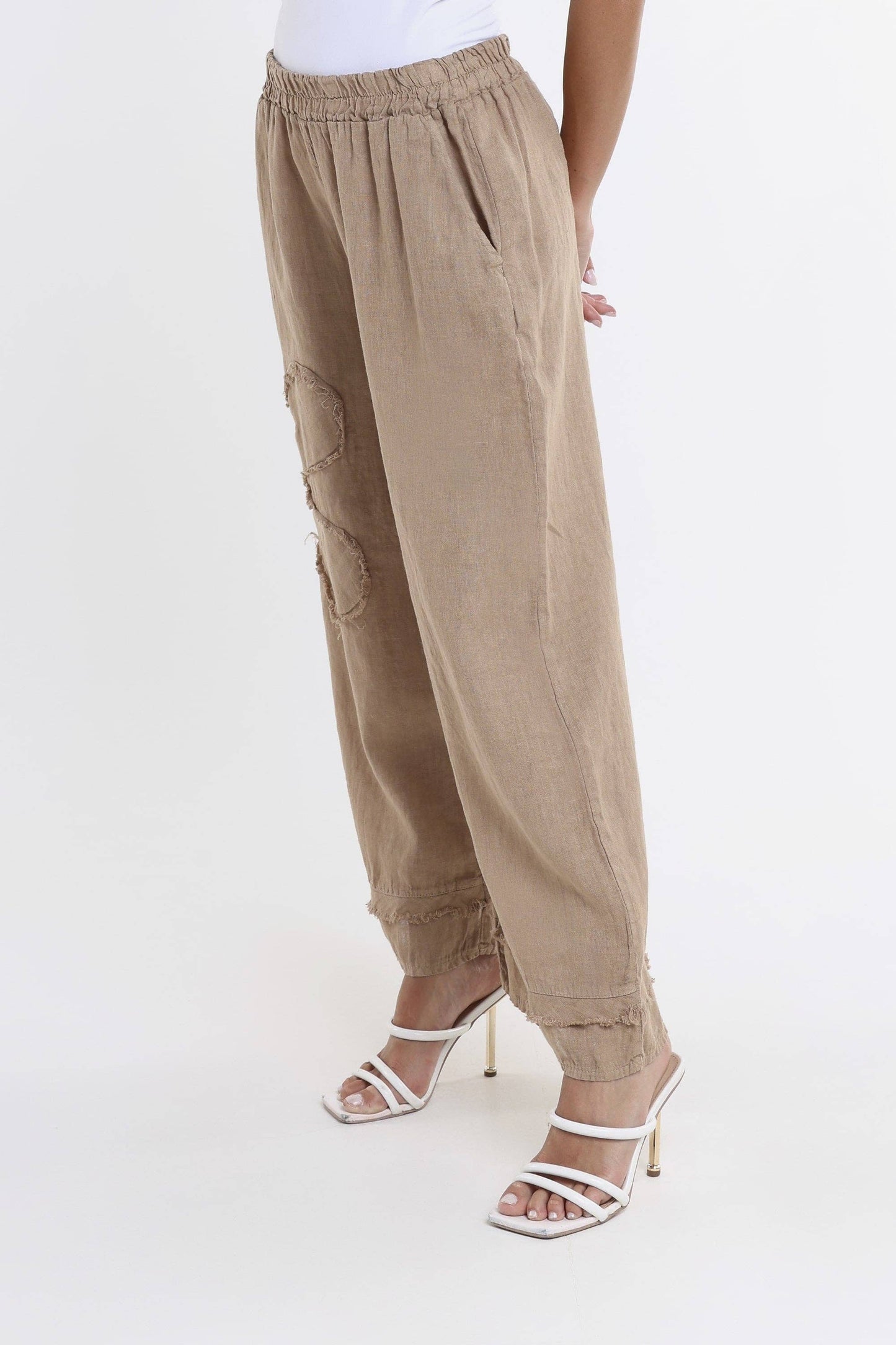 Raw Edge Linen Pant | Black