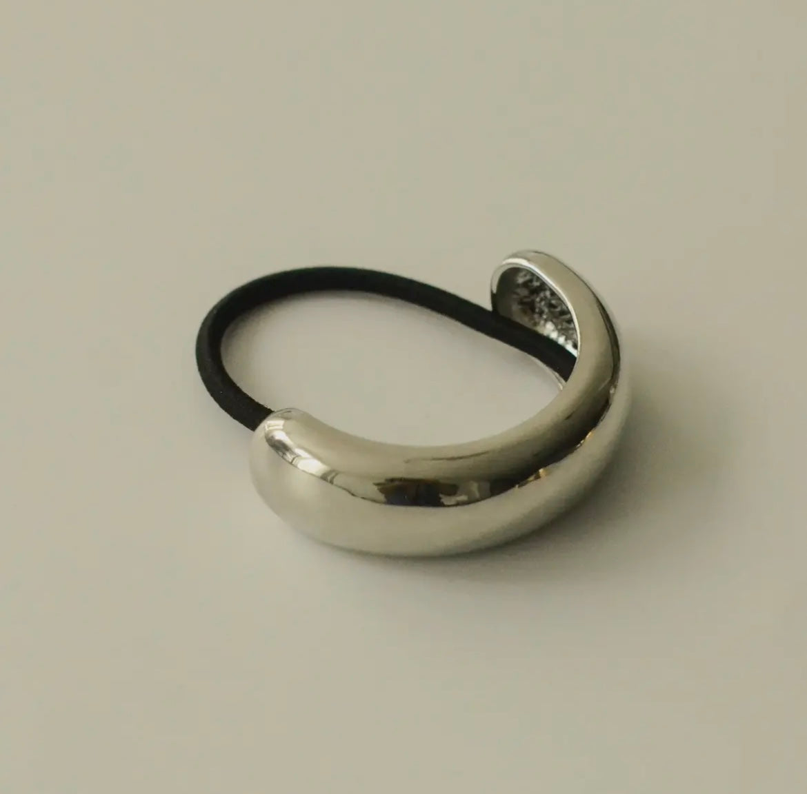 Wide Metal Cuff Hair Tie | Silver