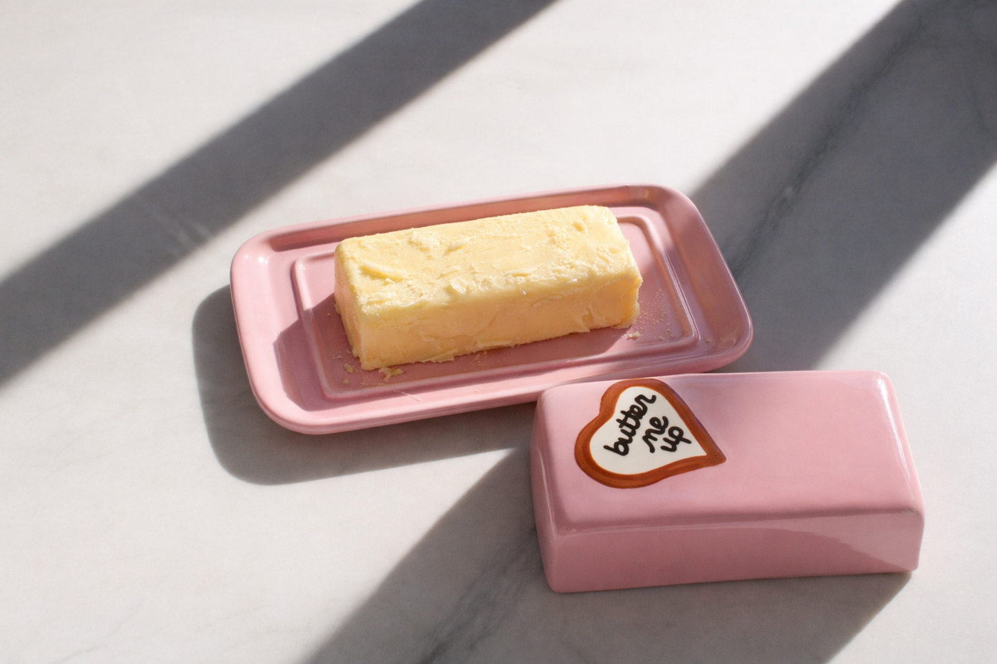 Hand Painted “Butter Me Up” Dish | European Butter Dish