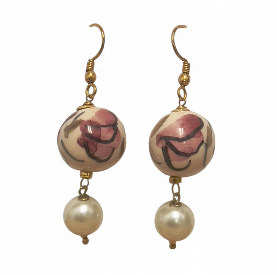 Ceramic + Beaded Earrings | Handmade in Sicily