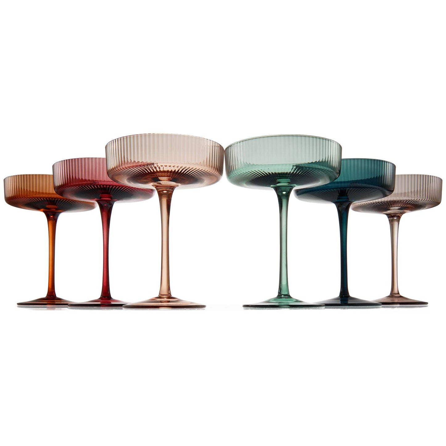 Ribbed Coup Glasses
