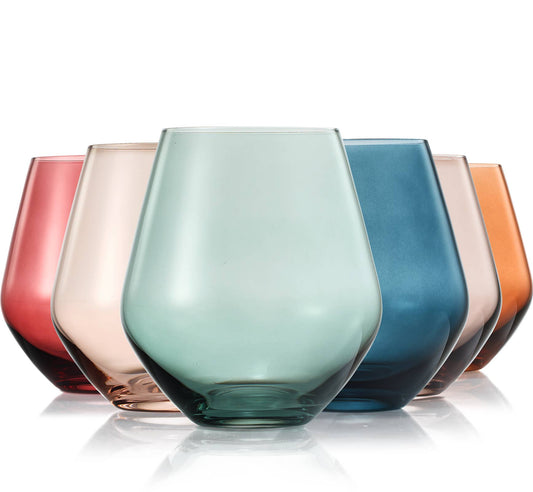 Stemless Wine Glasses | 6 set | Muted