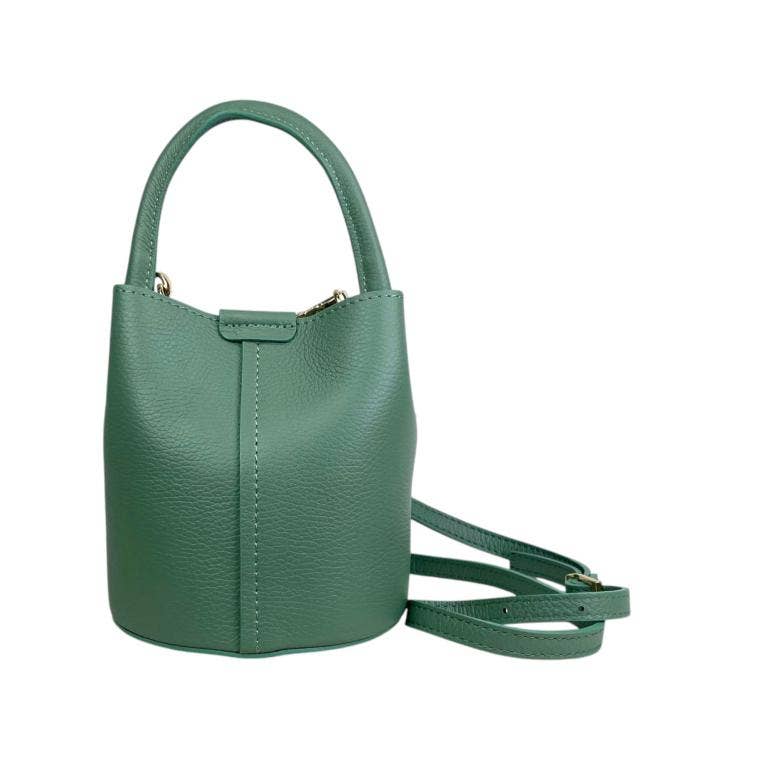 Italian Leather Bucket Handbag |  Electric Blue