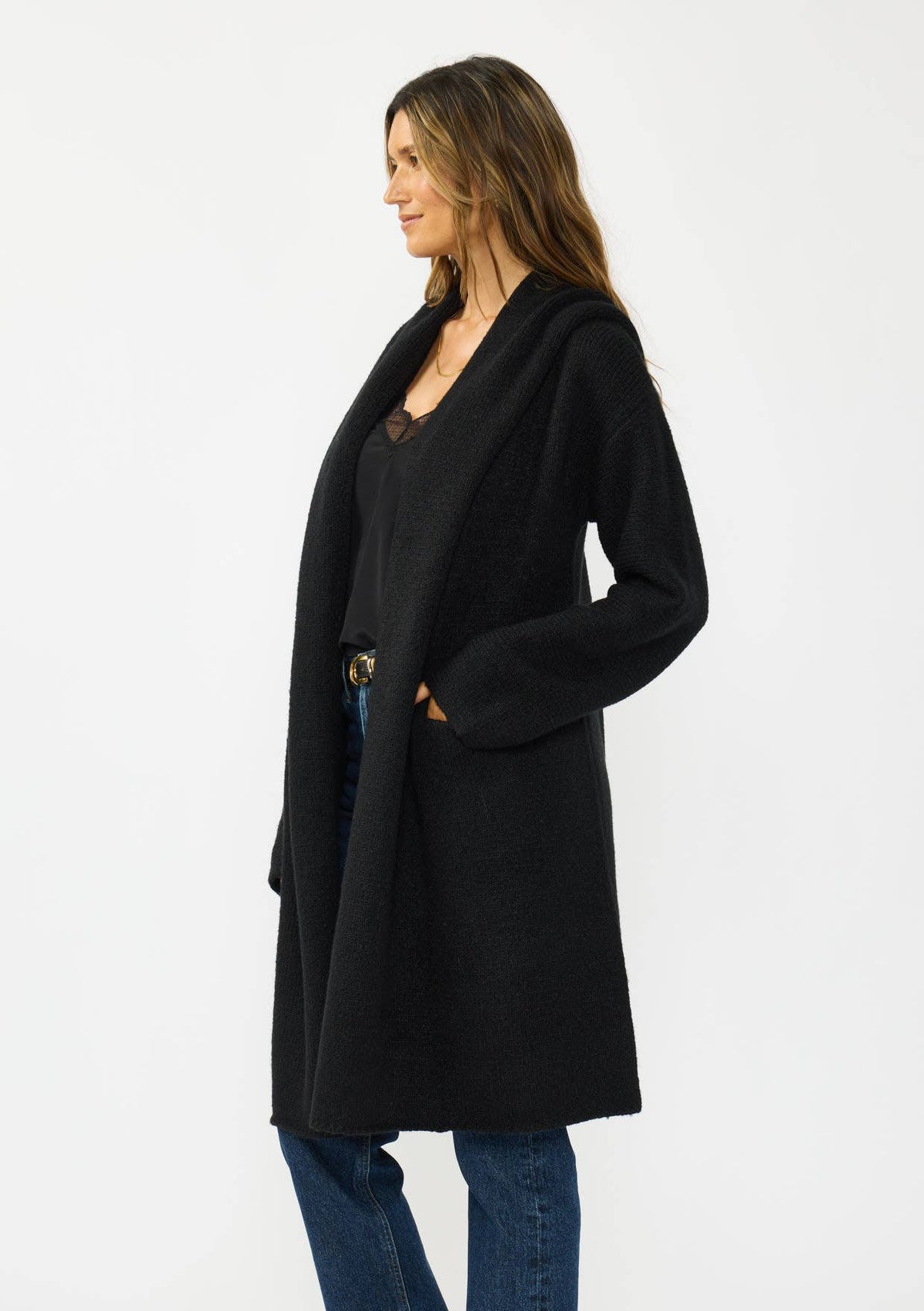 Hooded Cardigan with Pockets