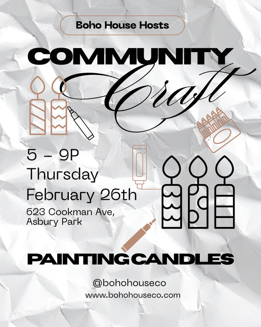 Boho House Community Craft | Wax Painting Candles | March 12