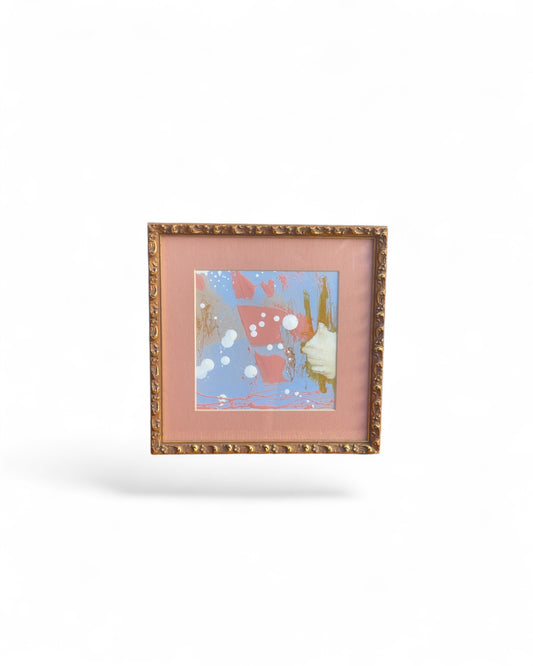 Original Abstract Painting | Blush & Blue | 9.5" x 9.5"