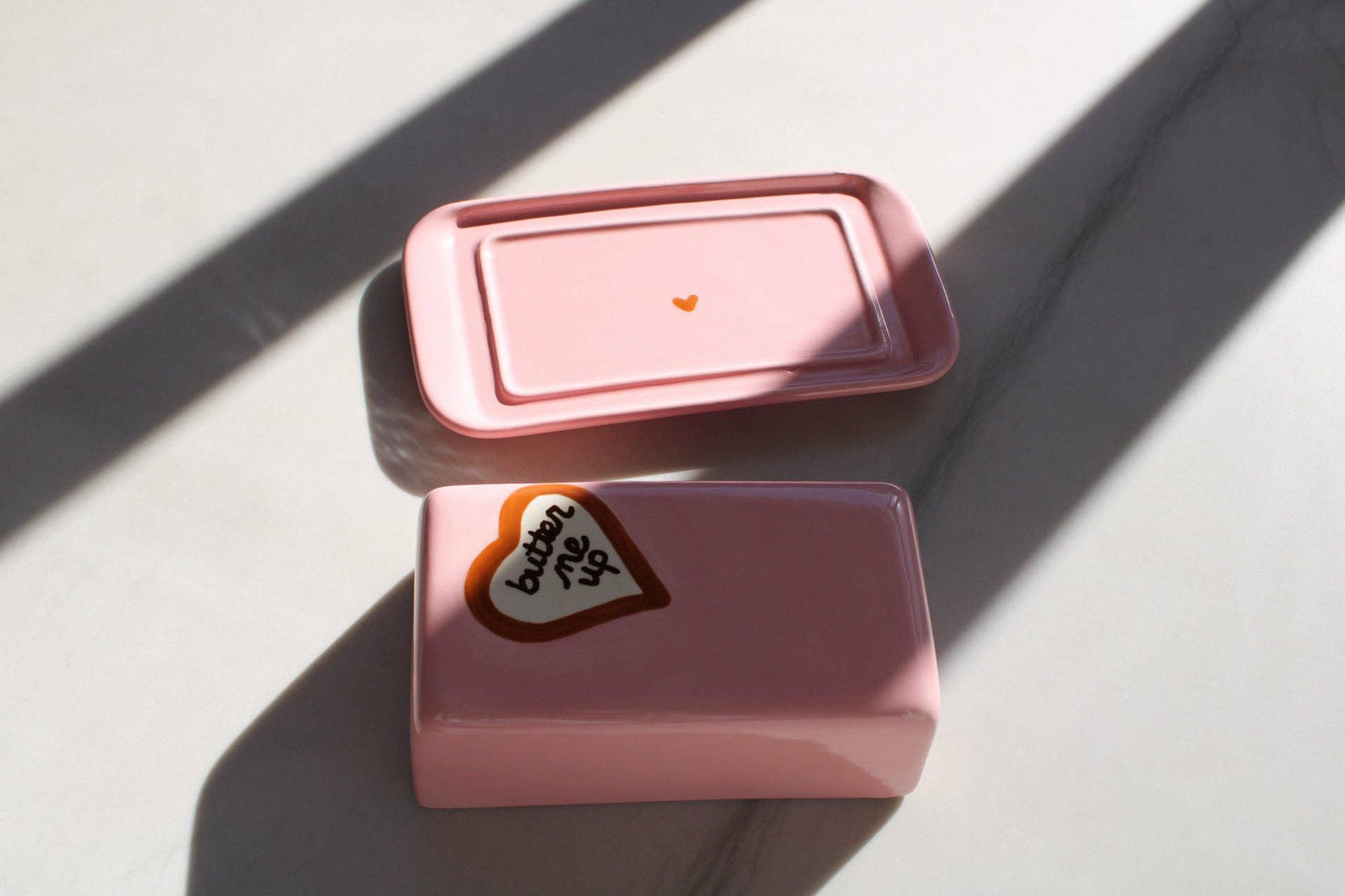 Hand Painted “Butter Me Up” Dish | European Butter Dish