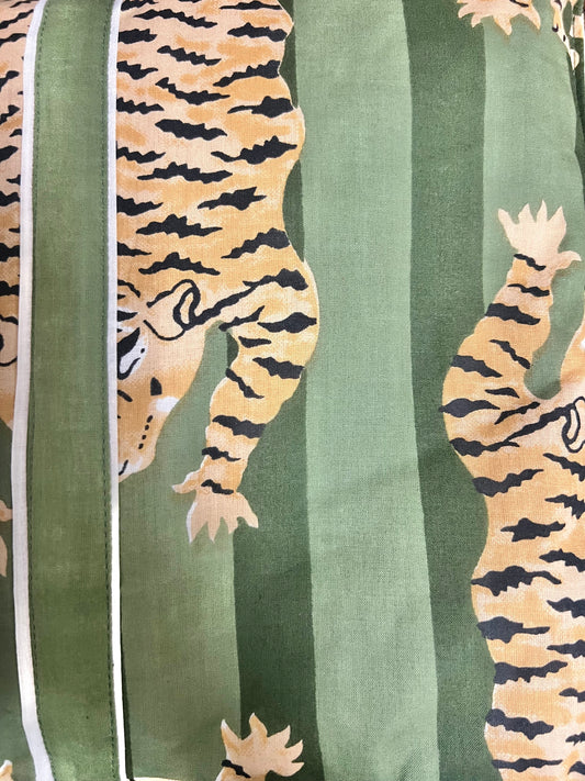 Cotton Pajama Set | Green Tiger