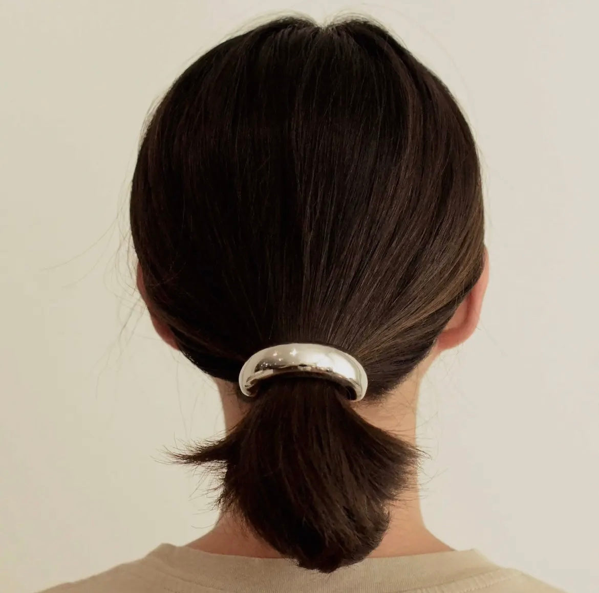 Wide Metal Cuff Hair Tie | Silver