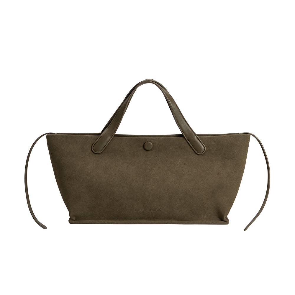 Recycled Vegan Suede Tote Bag | Olive