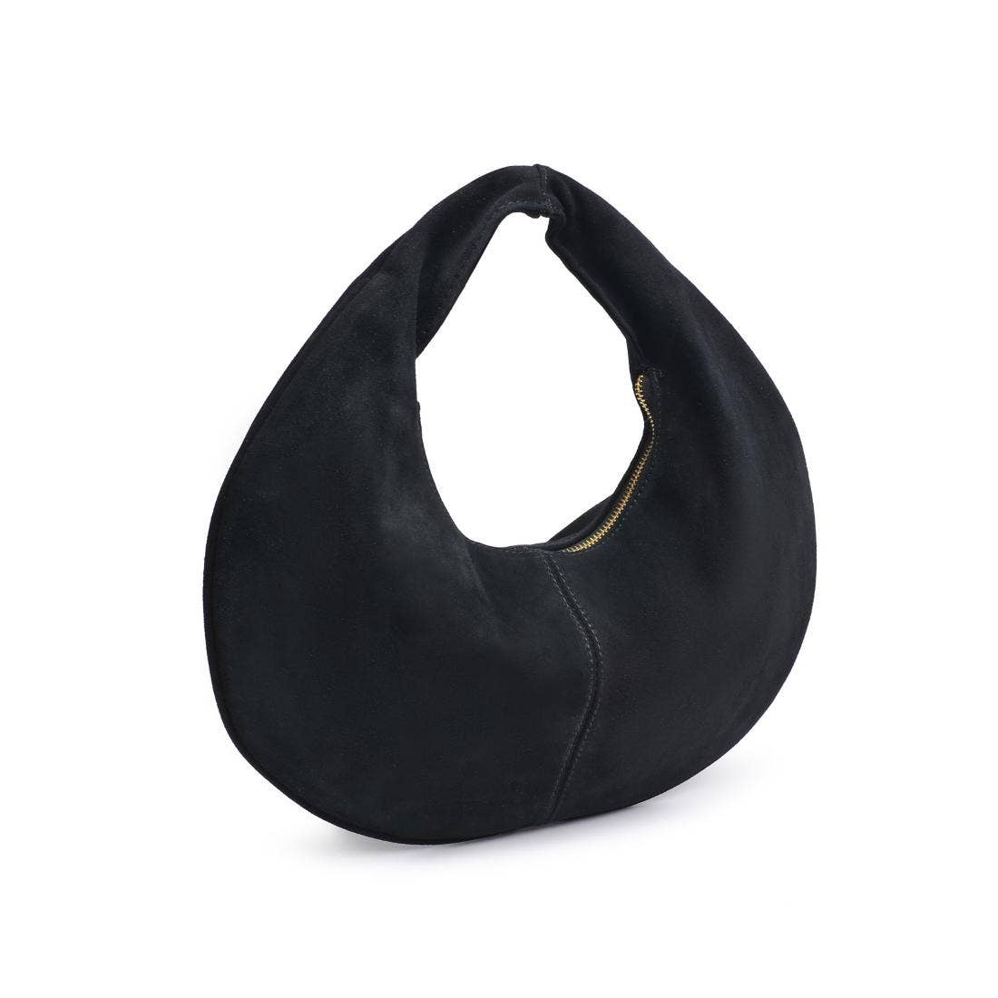 Genuine Suede Leather Hobo | Black