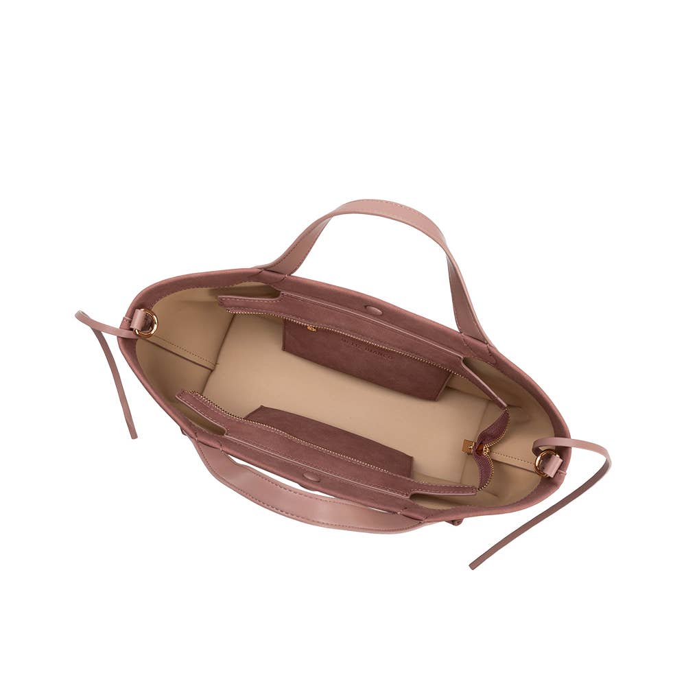 Recycled Vegan Suede Tote Bag | Mauve