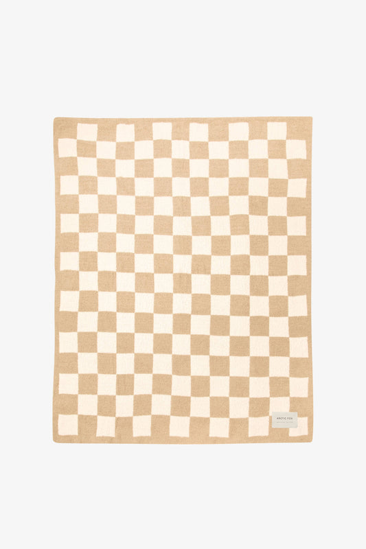 100% Recycled Throw | Beige Check