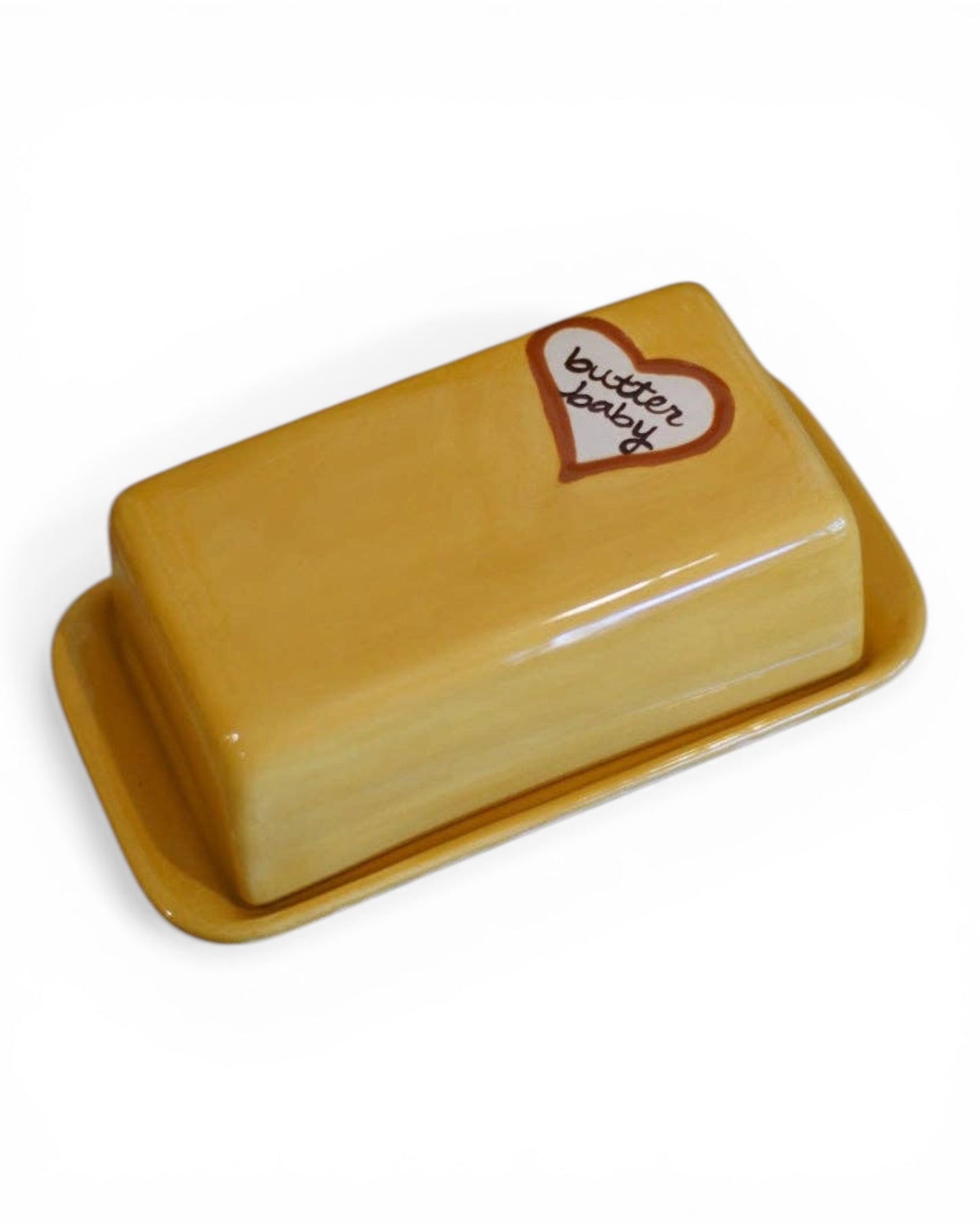 Hand Painted “Butter Baby” Dish | European Butter Dish