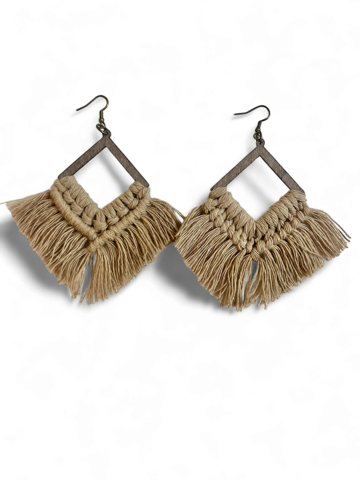 Earrings | Fringeless Diamond | Khaki