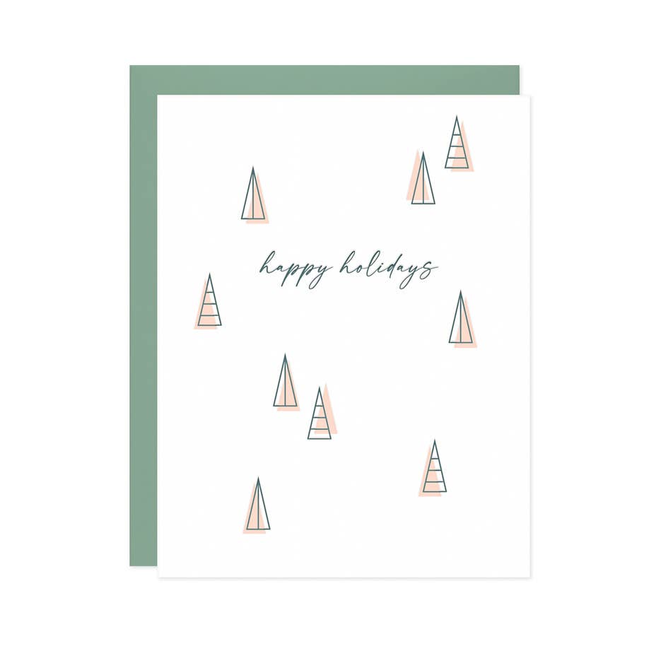 Modern Trees Letterpress Holiday Card