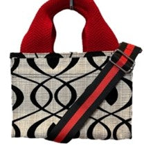 Small Tote Bag | Cream Swirl Red