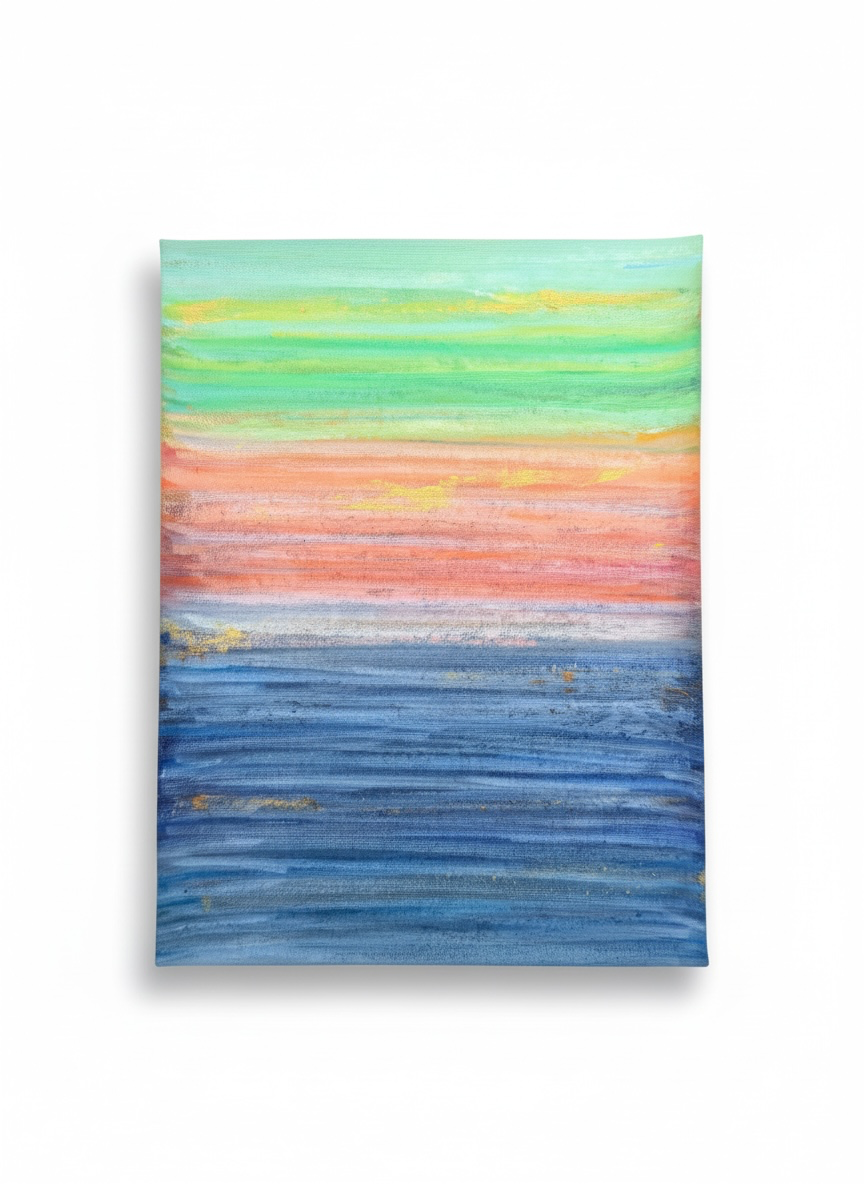 Pastel Sunset Original Painting | 8x10 Canvas Paper