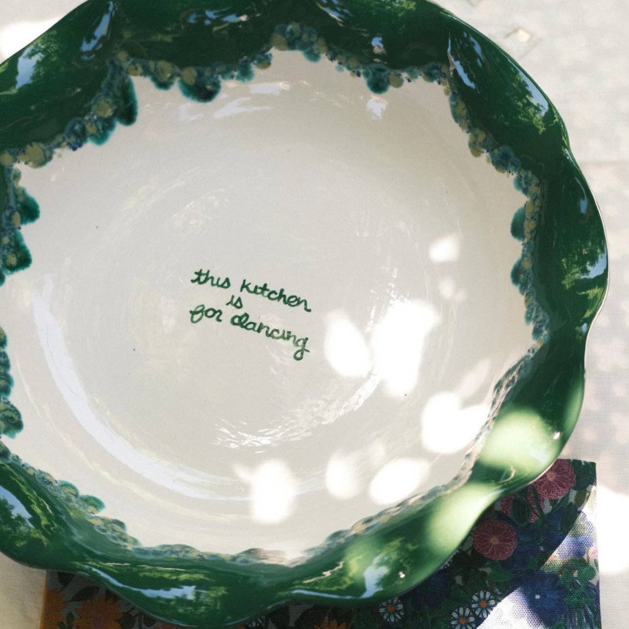Hand Painted Scalloped Pasta Bowl | This Kitchen Is for Dancing
