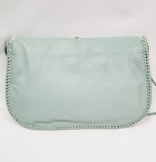 Boho Leather Crossbody Clutch Bag