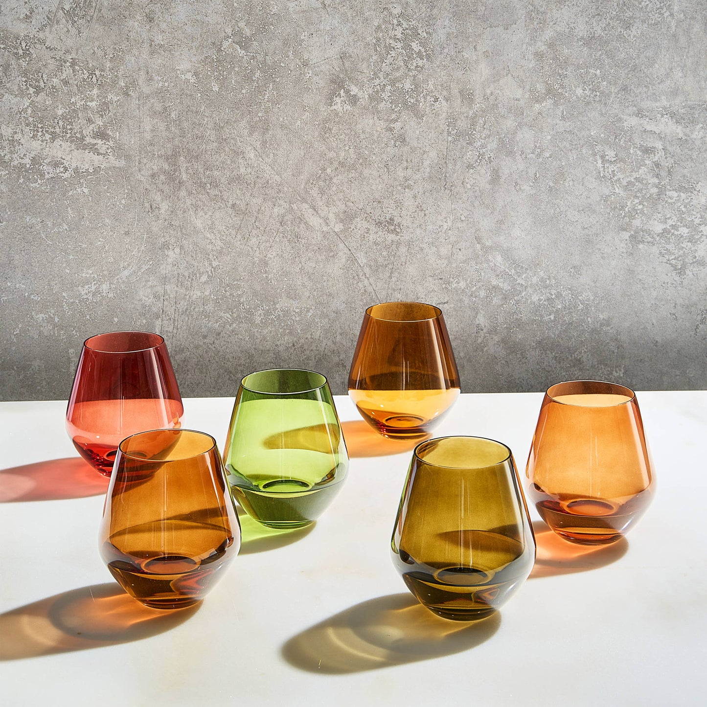 Stemless Wine Glasses | Set of 6 | Neutrals