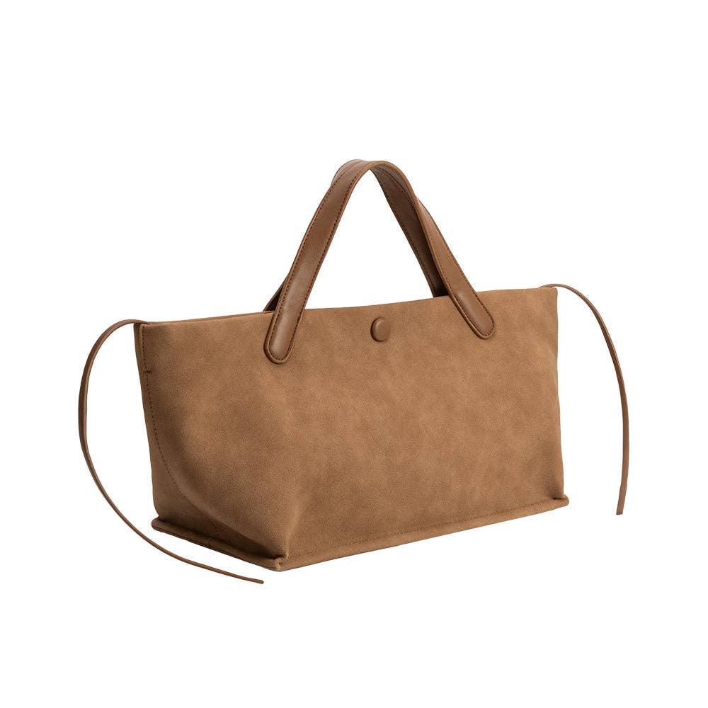 Recycled Vegan Suede Tote Bag | Camel