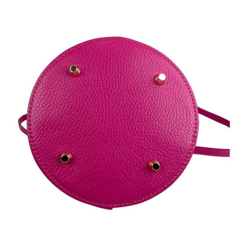 Italian Leather Bucket Handbag |  Electric Blue