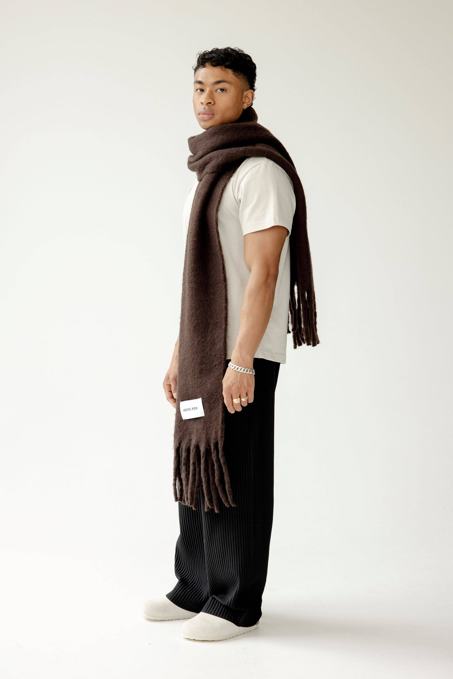 Ultra Soft Recycled Scarf | Ground Coffee