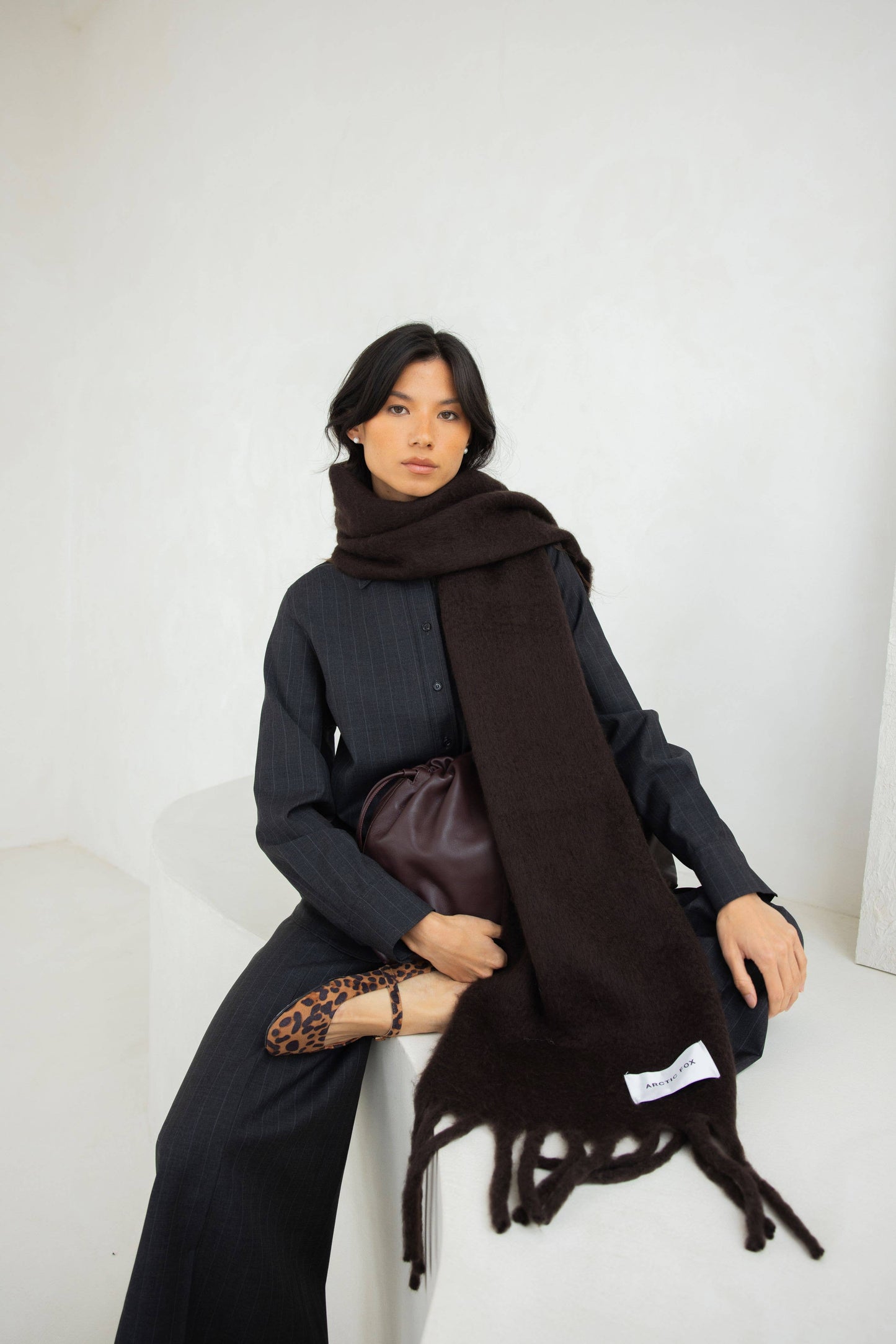 Ultra Soft Recycled Scarf | Ground Coffee