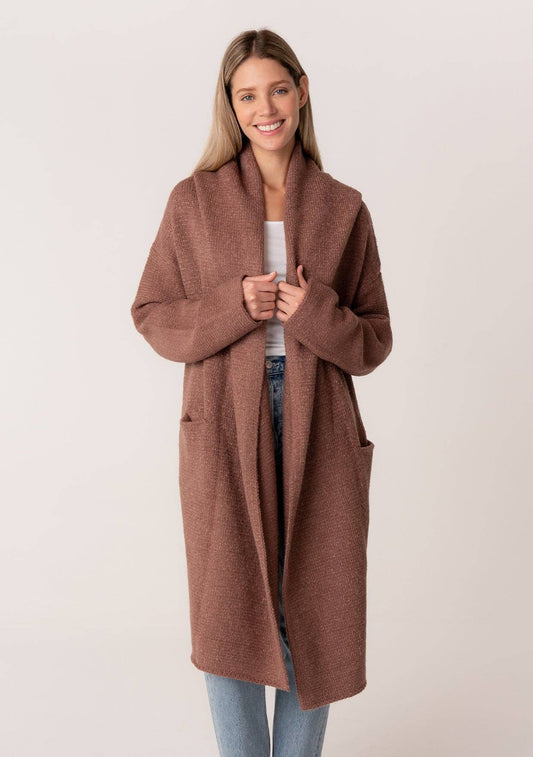 Oversized Hooded Cardigan | 
Vintage Mauve