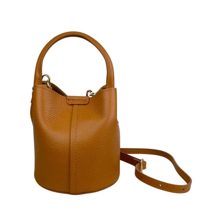Italian Leather Bucket Handbag |  Electric Blue