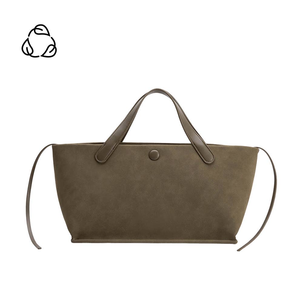 Recycled Vegan Suede Tote Bag | Olive