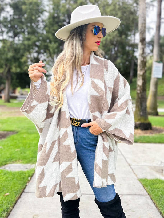 Oversized Knit Cardigan | Taupe