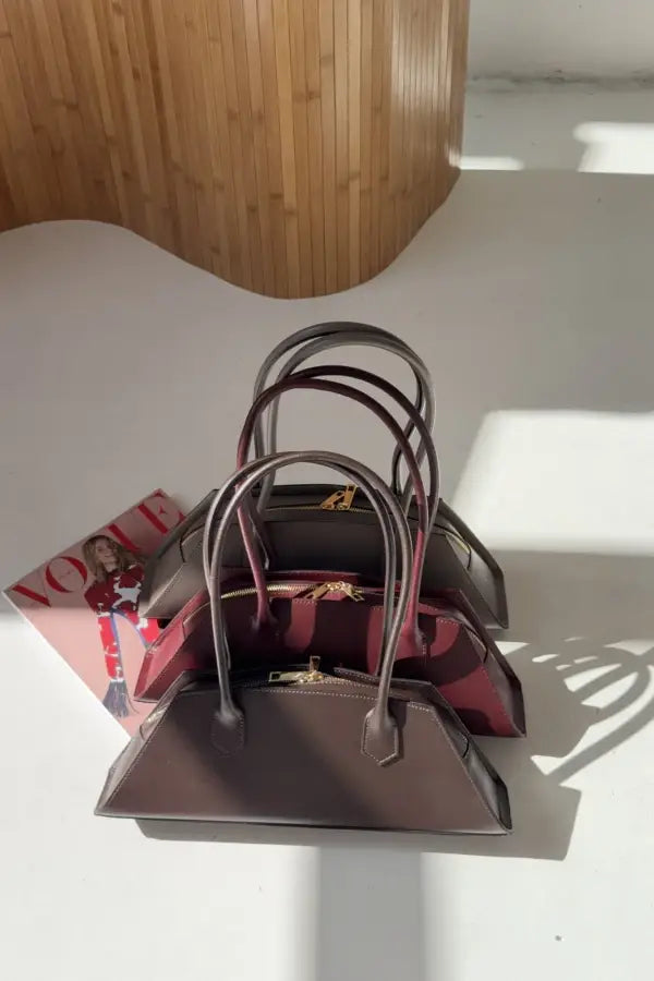 Italian Leather Baguette Bag