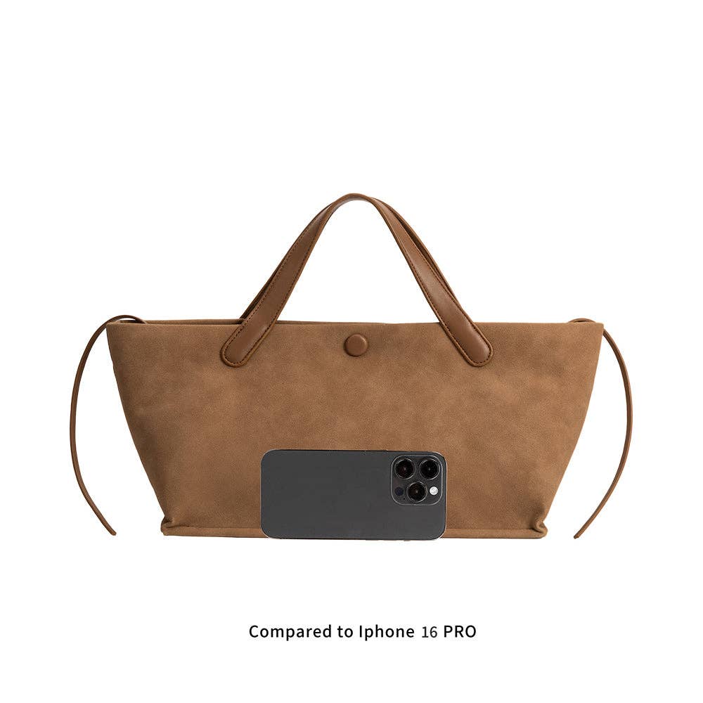 Recycled Vegan Suede Tote Bag | Camel