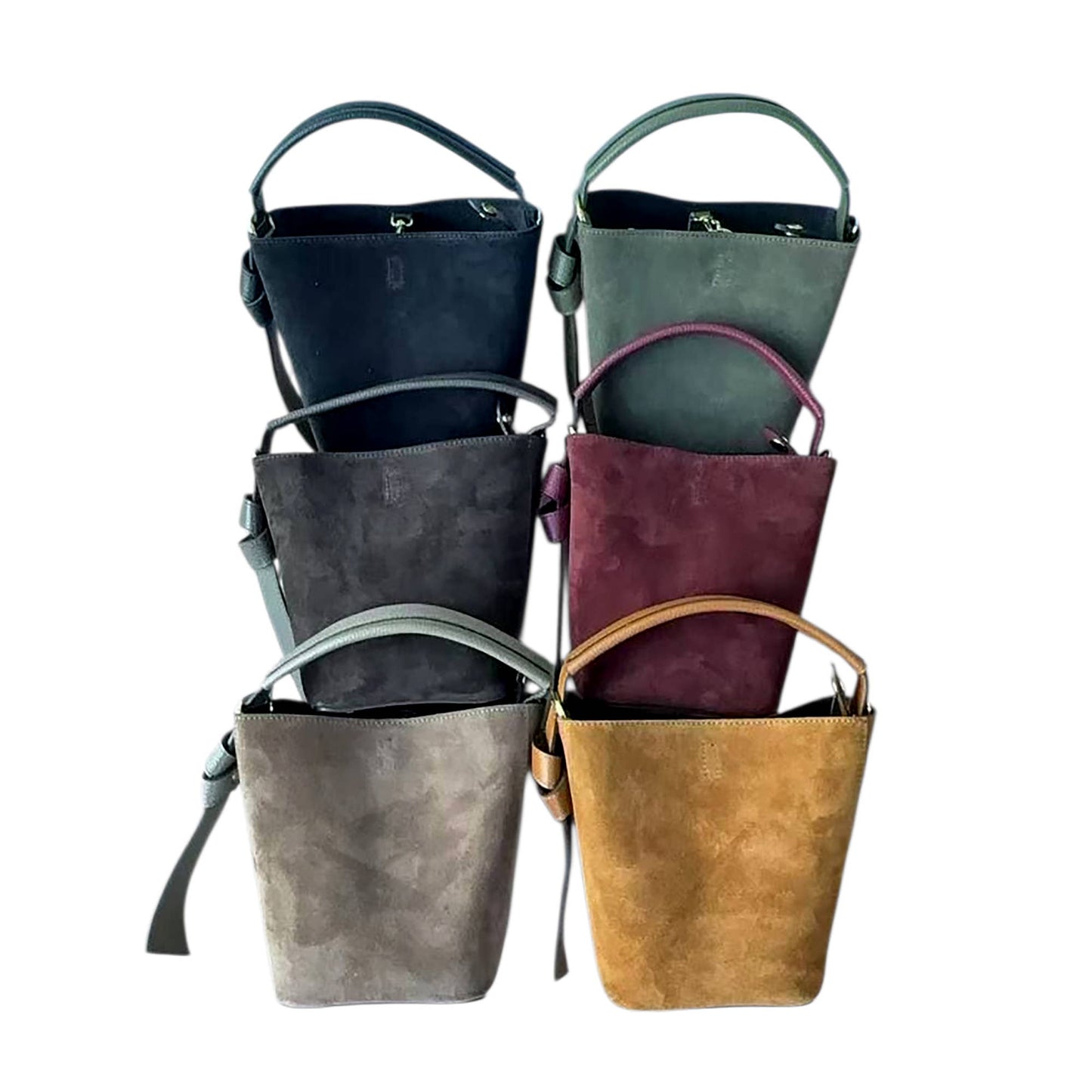 Italian Suede Convertible Handbag | Peanut