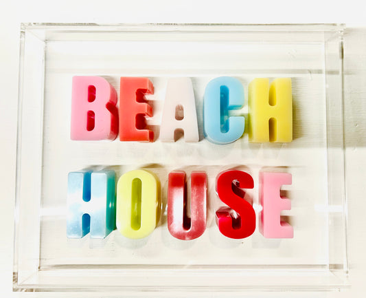 Resin and Acrylic "Beach House" Sign, 8 x 10, Multi-color (CIR010)