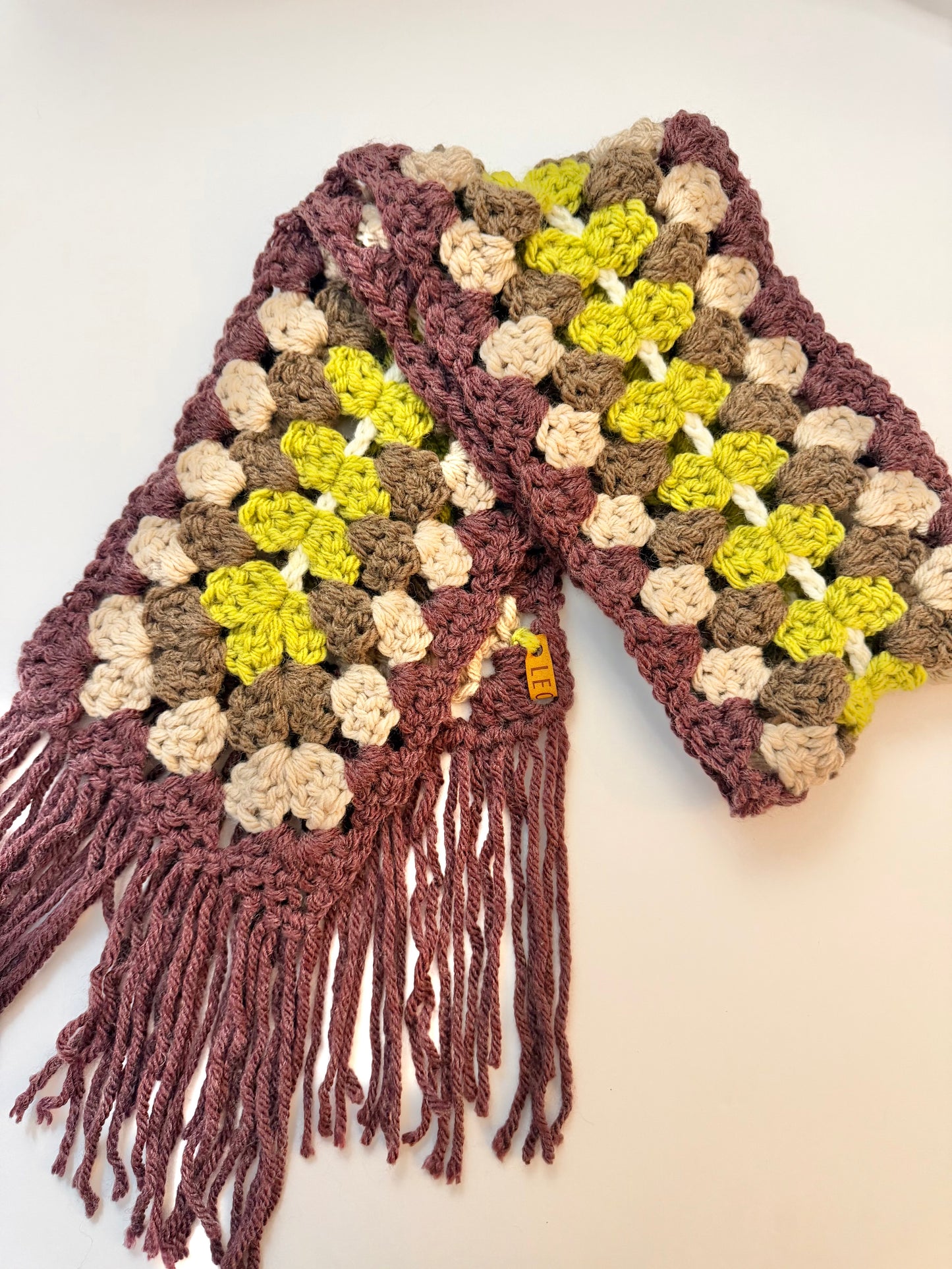 Handmade Crochet Swirl Granny Scarf