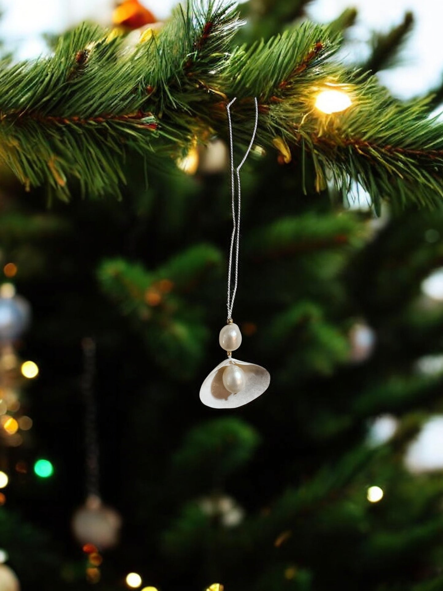 Handmade Ornament | Seashell + Pearl