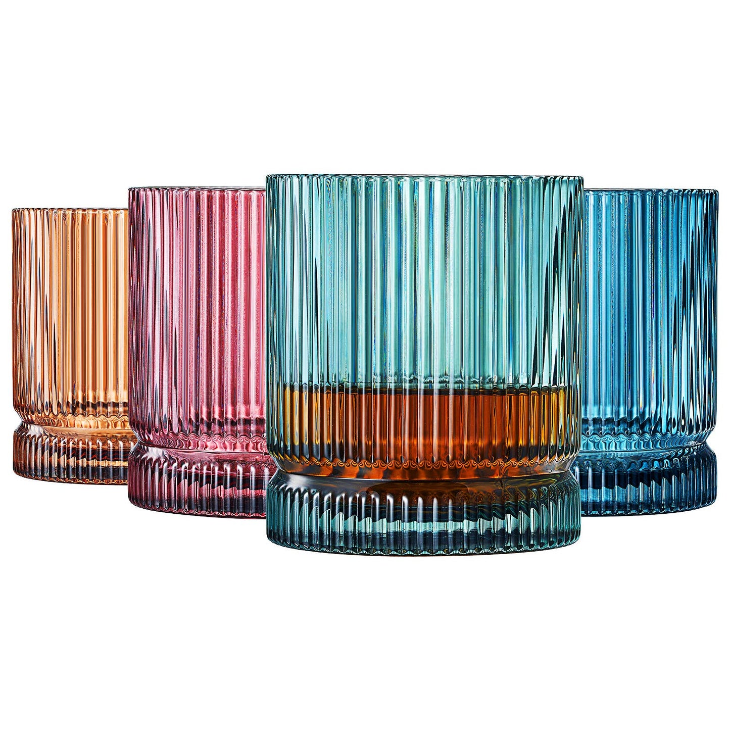Ribbed Rocks Glasses | Set of 4 | Muted