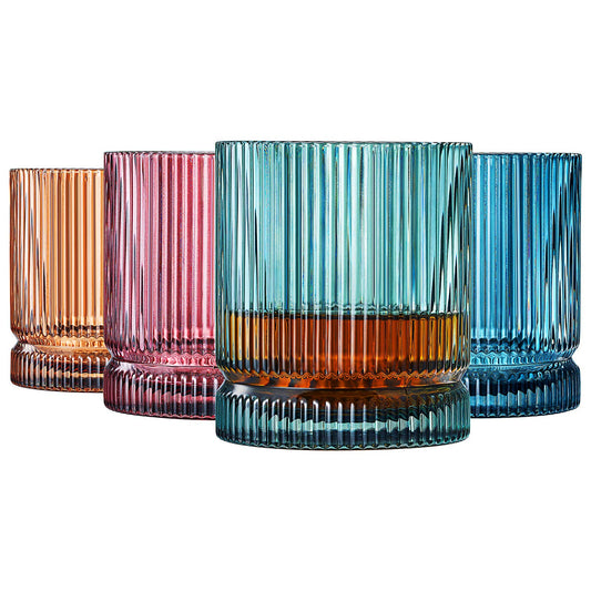 Ribbed Rocks Glasses | Set of 4 | Muted