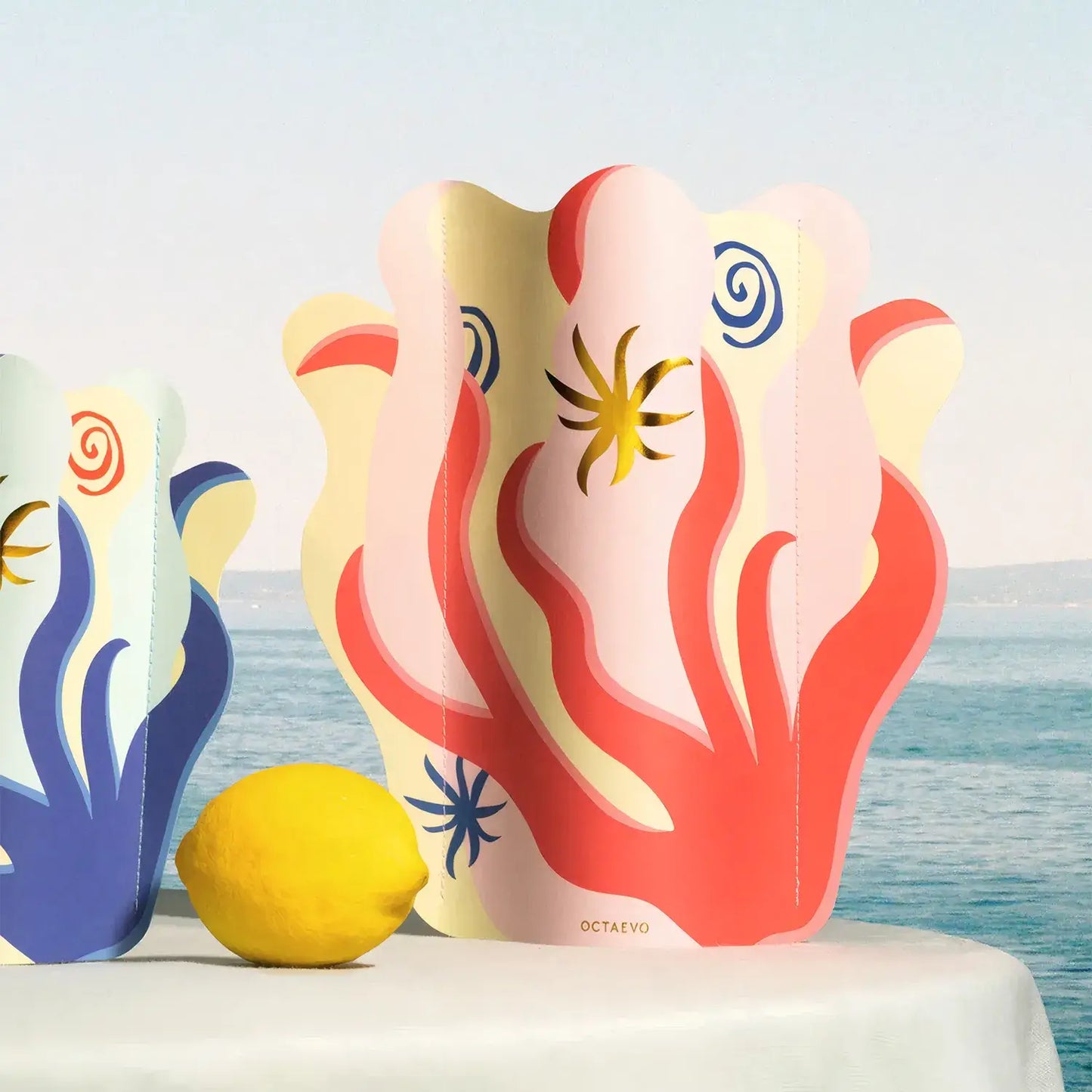 Paper Vase Amalfi Red, Flower Vase & Card Set