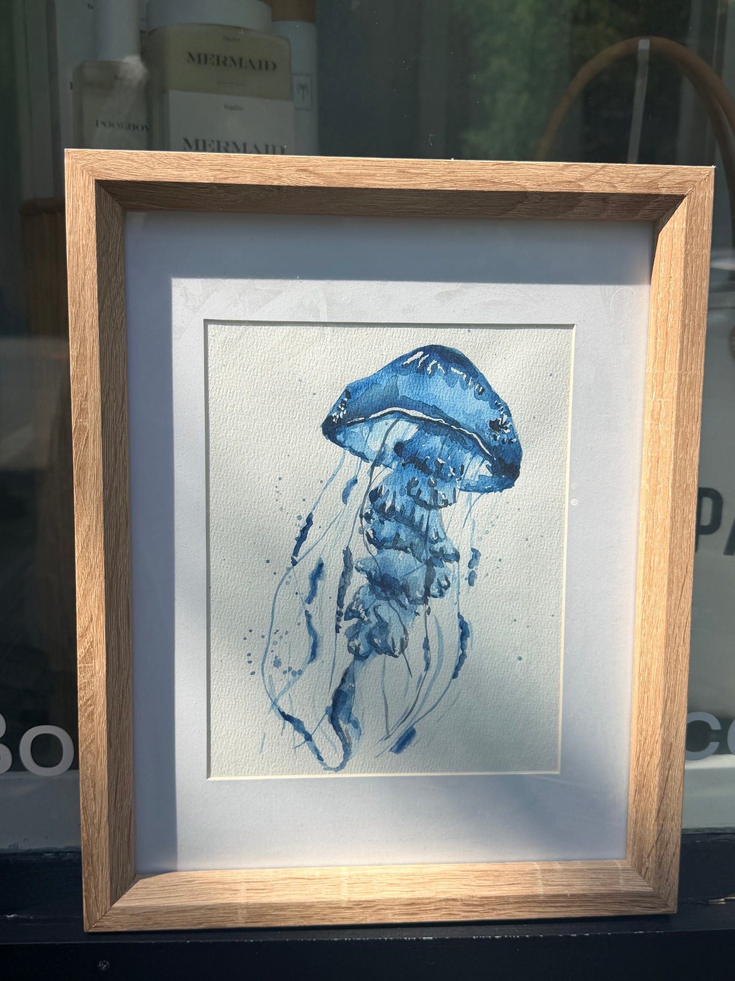 Original Watercolor Artwork | Blue Jellyfish