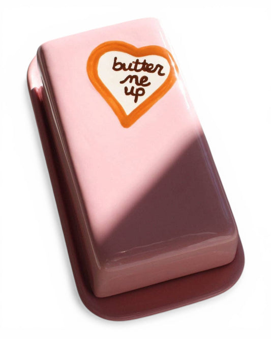 Hand Painted “Butter Me Up” Dish | European Butter Dish