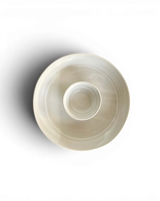 Small Ceramic Chip And Dip Tray | White