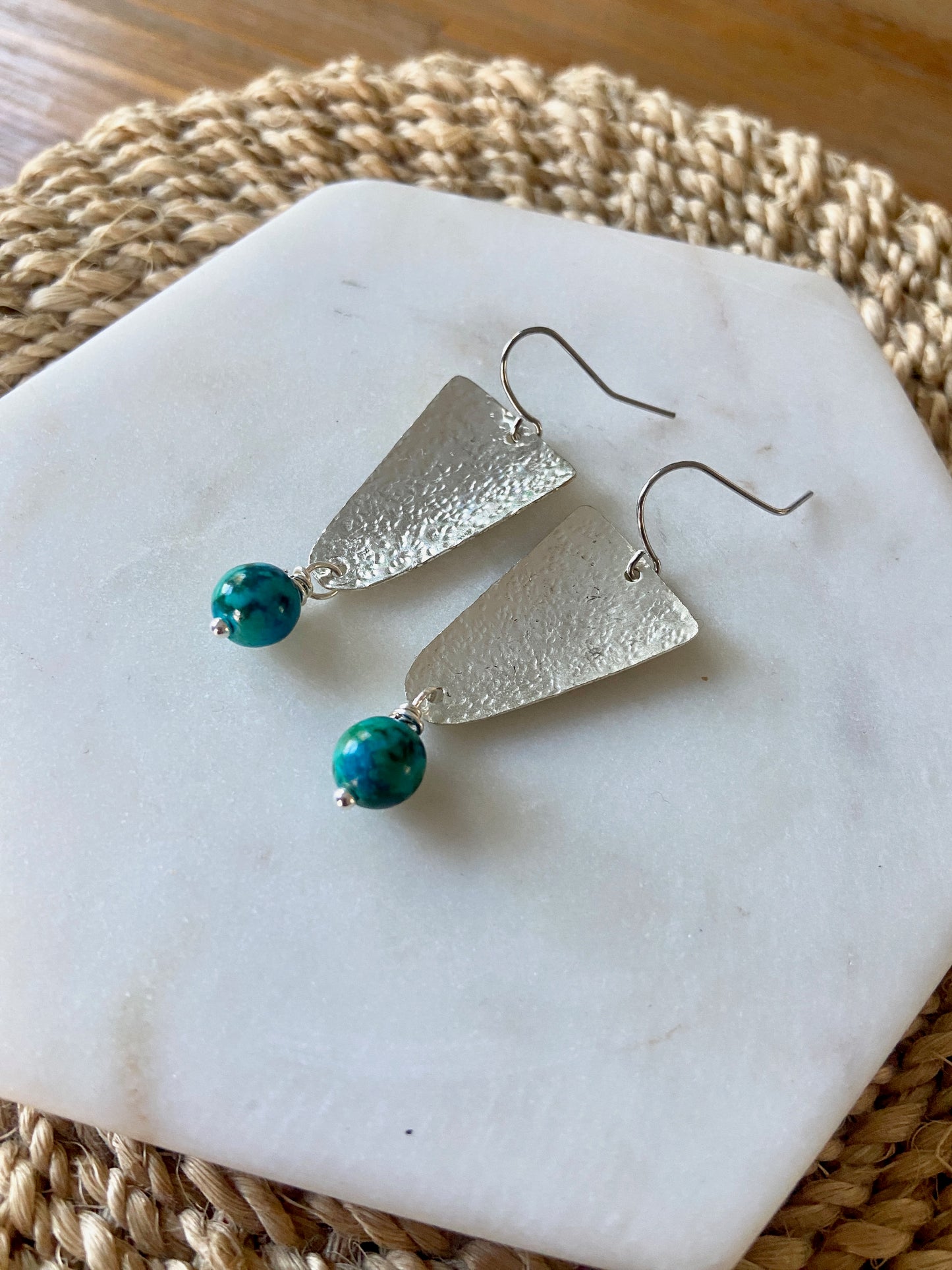 Earrings | Geometric | Turquoise Beads