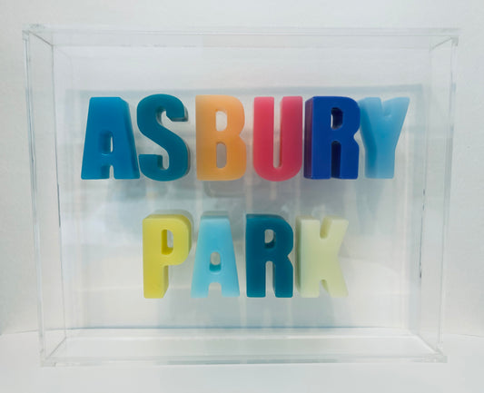 Resin and Acrylic "Asbury Park" Sign, 8 x 10, Multi Color (4)