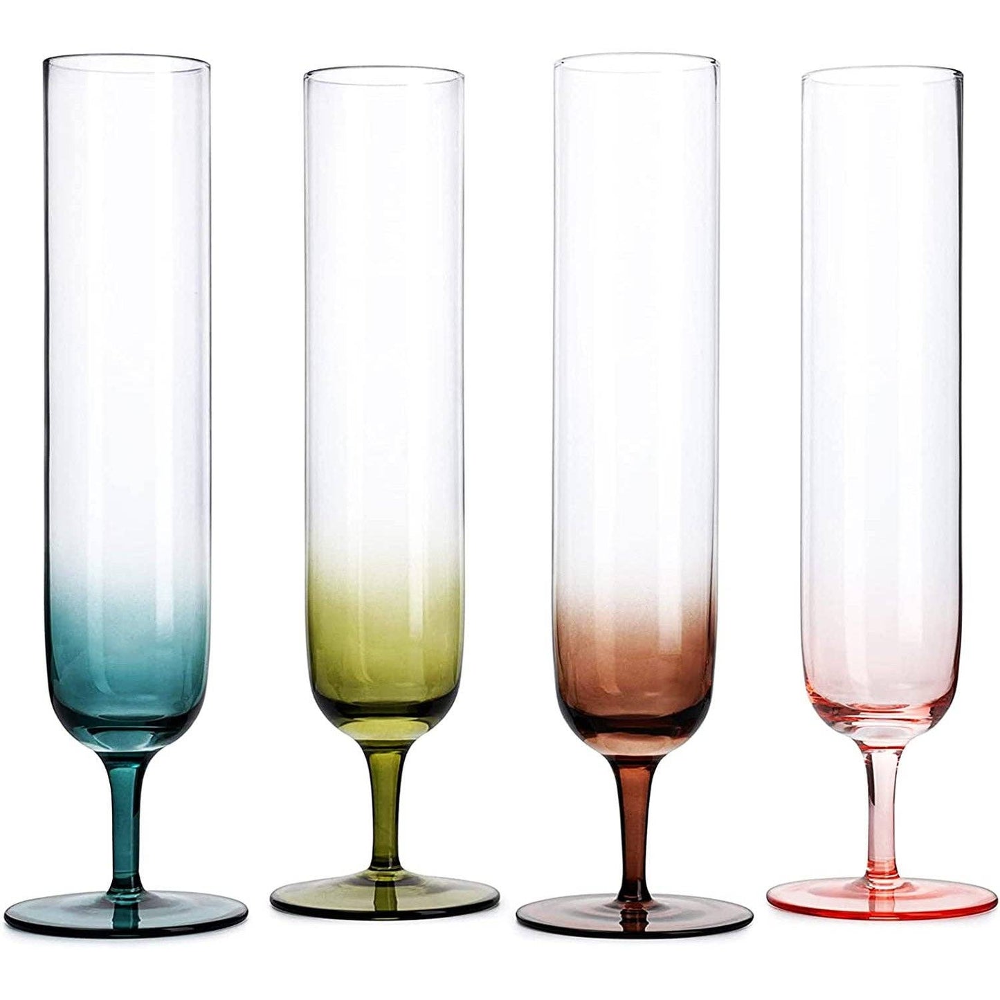 Fluted Champagne Glasses | Set of 4 | Muted