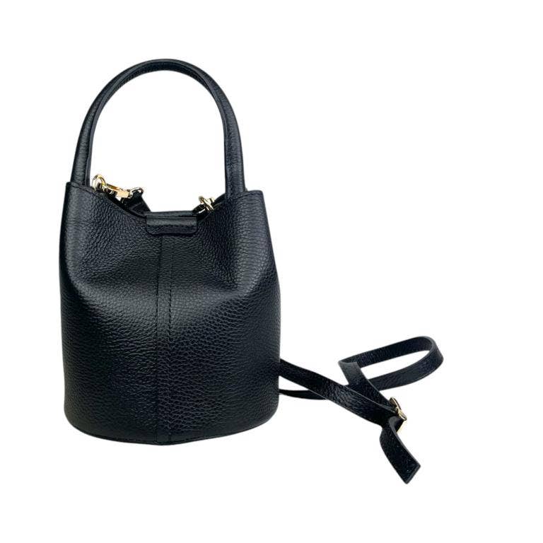 Italian Leather Bucket Handbag |  Electric Blue