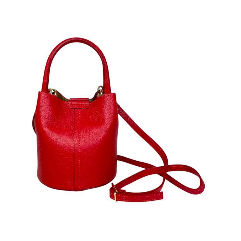 Italian Leather Bucket Handbag |  Electric Blue